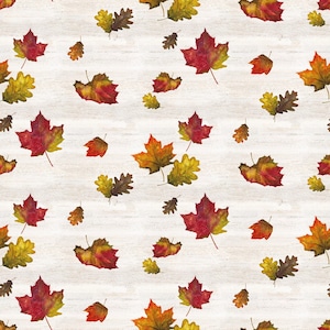 Riley Blake~Fall Barn Quilts~Leaf Toss~Parchment~Cotton Fabric by the Yard or Select Length C12203R-PARCHMENT