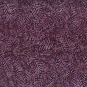 Wilmington Batiks~Plum Bouquet~Large Leaves~Dark Purple~Cotton Batik Fabric by the Yard or Select Length 22299-639