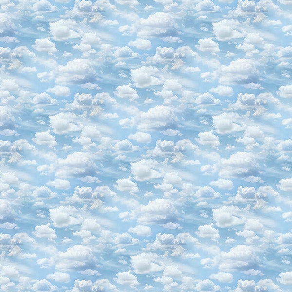 Northcott~Naturescapes~Clouds~Light Blue~Cotton Fabric by the Yard or Select Length 25490-42