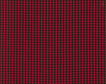 Robert Kaufman~Carolina Gingham~1/8" Gingham Yard Dyed~Scarlet/Black~Cotton Fabric by the Yard or Select Length P568993