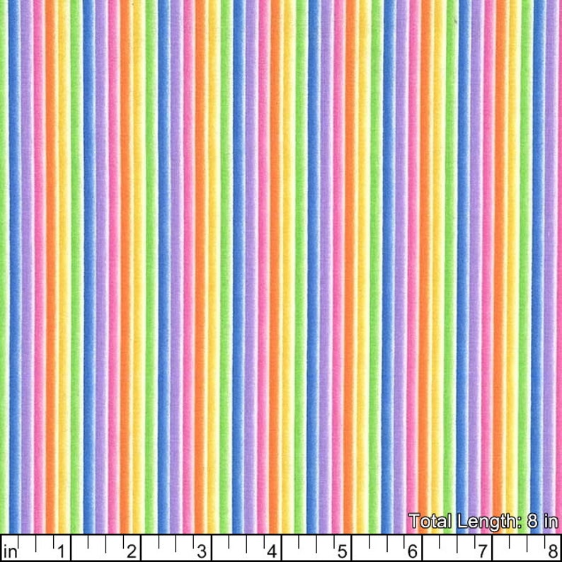EOB Michael Miller Over the Rainbow Rayures arc-en-ciel Arc-en-ciel Tissu en coton par mètre ou longueur sélectionnée CX8323-RAIN image 2