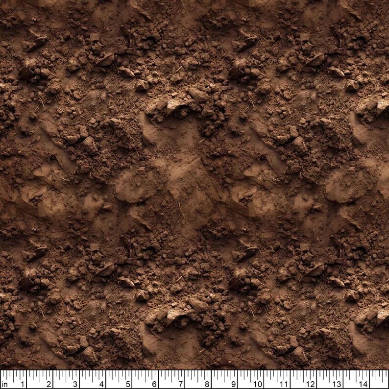 Zone Measurement Ruler Construction Zone by KK Fabrics, Quilt Grade 100% Cotton Fabric, Dirt ...