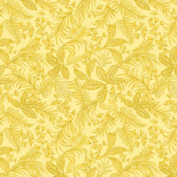 Michael Miller~Exotica~Tropical Toile~Yellow~Cotton Fabric by the Yard or Select Length DCX10279-YELL