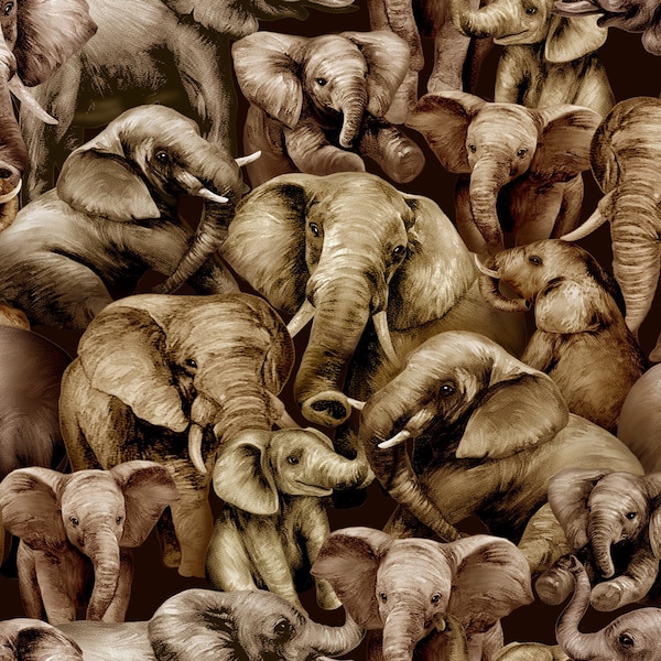 Elephant Fabric Etsy