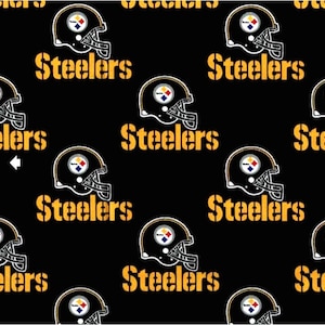 Fabric Traditions~NFL Cotton~Pittsburgh Steelers~Black~58/60&quot; Wide Broadcloth~Cotton Fabric by the Yard or Select Length A522-D