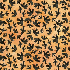Riley Blake~Halloween Whimsy~Birds~Orange~Cotton Fabric by the Yard or Select Length C11822-ORANGE