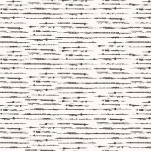 May include: A seamless pattern featuring horizontal lines in varying shades of gray and black against a cream-colored background. The lines have a hand-drawn, textured appearance, creating a visually interesting and organic design. This pattern is suitable for fabric or wallpaper.