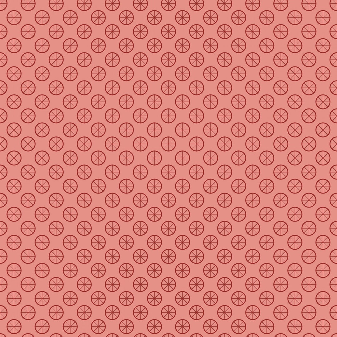 Riley Blake Petals & Pedals Wheels Coral Cotton Fabric Etsy
