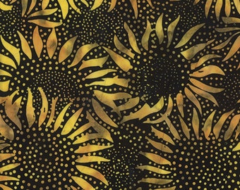Hoffman~Bali Chop~Sunflower~Bumble~Cotton Batik Fabric by the Yard or Select Length 884-695