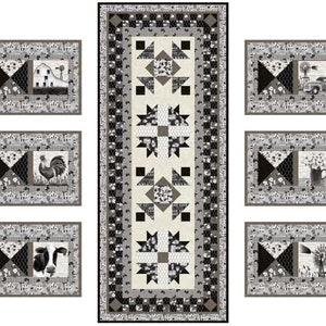 Quilt Kit~Studio E~Buttermilk Farmstead~28&quot; x 70&quot; Table Runner and 6 Placemats (Pattern/fabric for top, backing & binding) AAFQK-481