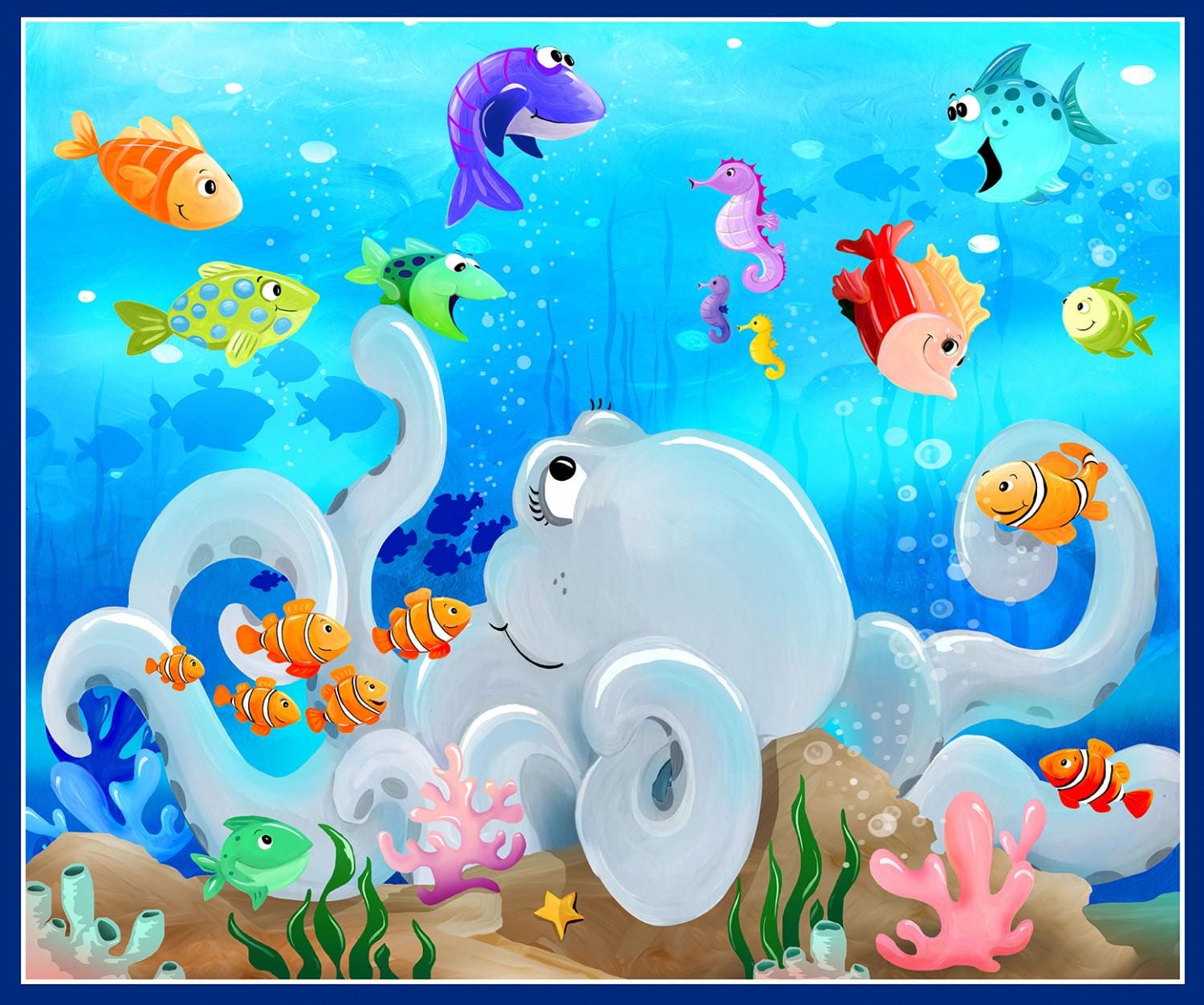 Susybee Under the Sea 37インチ タコ プレイマット パネル マルチ