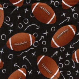 Timeless TreasuresAll Star SportsFootballsBlackCotton Fabric by the Yard or Select Length C1228-BLK image 1