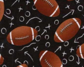 Timeless Treasures~All Star Sports~Footballs~Black~Cotton Fabric by the Yard or Select Length C1228-BLK