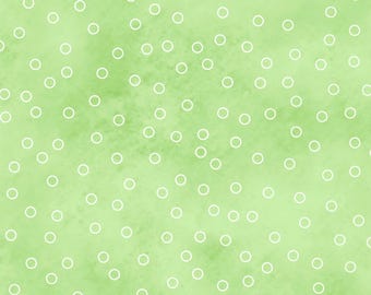 EOB Sorbet Flannel by P&B Textiles, Brushed Quilting Cotton Fabric, Tossed Open Dot Green SORF6228-G