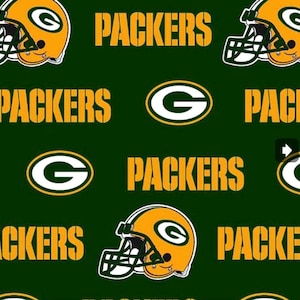 Fabric Traditions~NFL Cotton~Green Bay Packers~Green~58/60&quot; Wide Broadcloth~Cotton Fabric by the Yard or Select Length 6317-D