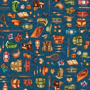 Quilting Treasures~Fish Tails~Angelzubehör~Digital~Dunkles Teal~Baumwollstoff Meterware oder Länge auswählen 30069-Q