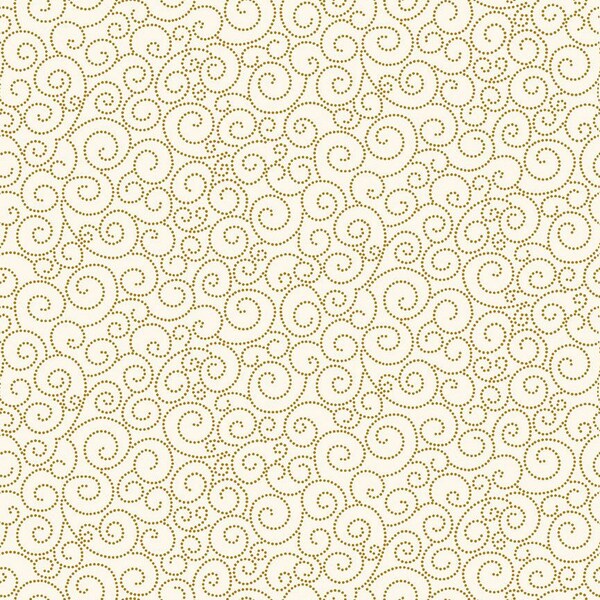EOB~Quilting Treasures~Paisley Christmas~Dot Scroll~Digital~Cream~Cotton Fabric by the Yard or Select Length 29682-E
