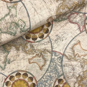 Robert Kaufman~Library of Rarities~Map - Antique~Cotton Fabric by the Yard or Select Length SRKD19187199