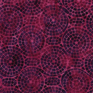 Island Batik~Bits and Pieces~Circles Batik~Purple Blackberry~Cotton Batik Fabric by the Yard or Select Length 122252490