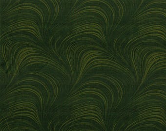 Benartex Wave Texture Tonal Waves 108 "breite Rückseite dunkelgrüner Baumwollstoff