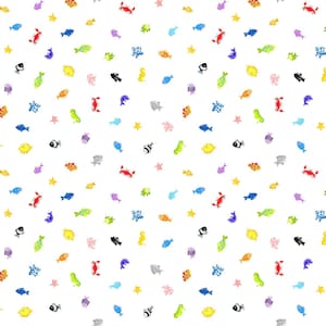 Susybee Under the Sea Mini Fish Toss Multi Color Cotton Fabric by the Yard or Select Length SB20445-999