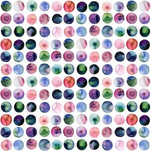 P&B Textiles Gemstones Set Circles Multi Cotton Fabric by the Yard or Select Length GEMS5223-MU