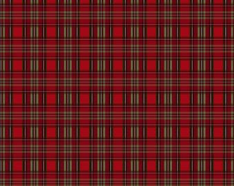 EOB~Wilmington Prints~Tartan Holiday~Tartan Plaid~Red~Cotton Fabric by the Yard or Select Length 27668-374