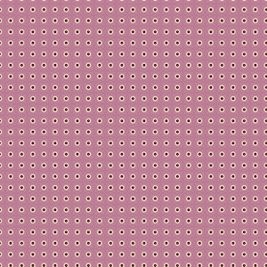 May include: A pink background with a repeating pattern of small brown circles.