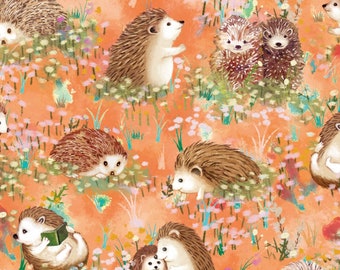 Paintbrush Studio~Hedgehog Village~Hedgehogs~Orange~Cotton Fabric by the Yard or Select Length 120-13743