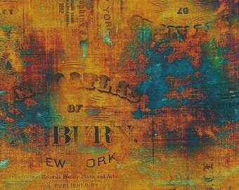 Free Spirit~Abandoned by Tim Holtz~Urban Grunge~Patina~Cotton Fabric by the Yard or Select Length PWTH134-PATINA
