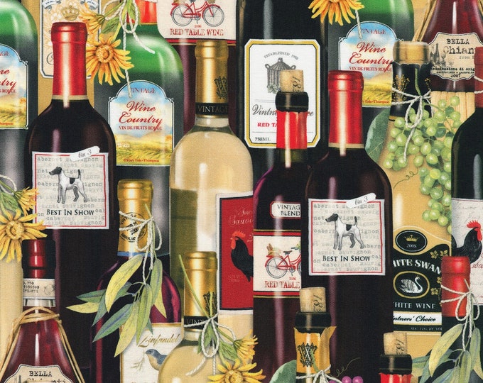 EOB Robert Kaufman Uncork and Unwind Wine Bottles Wine Etsy