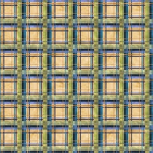 Quilting Treasures~Deer Ridge~Plaid~Digital Print~Tan~Cotton Fabric by the Yard or Select Length 28760-A