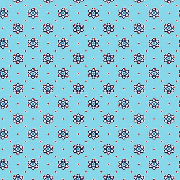 Patrick Lose~Rollicking Robots~Atomic~Turquoise~Cotton Fabric by the Yard or Select Length 10036-60