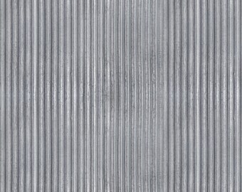 EOB~Paintbrush Studio~Barnyard Blenders~Corrugated Tin Roof~Gray~Cotton Fabric by the Yard or Select Length 120-21412
