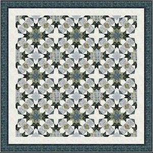 Quilt Kit~Pearls of Wisdom~84&quot; x 84&quot; Pearls Batik On Point Block Quilt (Includes Pattern and Fabric for Top of Quilt and Binding) AAFQK-1437