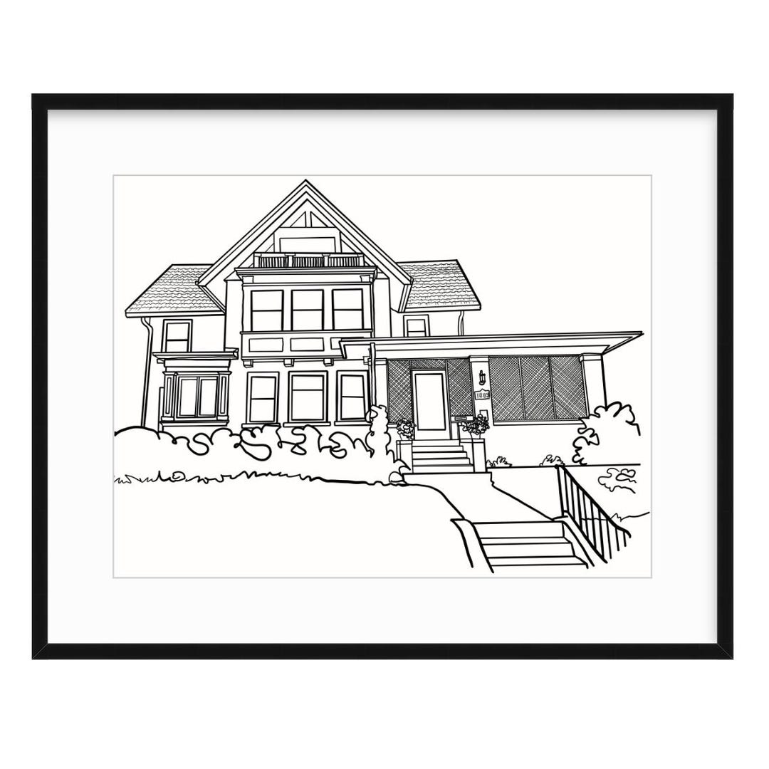 Custom House Portrait, Little Line Collection by Hello Little Milly - Etsy
