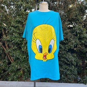 Vintage 1993 Warner Brothers Tweety Bird T-Shirt Unisex Blue One Size