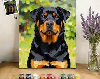 Custom Pet Portrait Paint by Numbers Kit, Personalized Dog Painting from Photo, DIY Painting Kit for Adults, Unique Gift for Pet Lovers