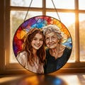Custom Stained Glass Family Portrait Suncatcher, Personalized Window Hanging from Photo, Unique Picture Gift, Family Memory Art