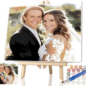 Custom Paint By Number Kit, Personalized Portraits Painting,Acrylic Painting Kit For Adult Beginners, Wedding Couple Gift,Gift for Her/Him