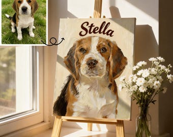 Custom Pet Portrait Paint by Numbers Kit, Personalized Design Dog Protait Artwork From Photo,Acylic Painting Set , DIY Gifts For Per Lovers