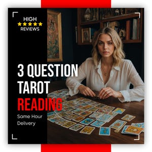 3 Question Tarot Reading: Same Hour Psychic Predictions, Love, Career, Future Reading, Love Tarot, Psychic Tarot Reading, Fertility Reading