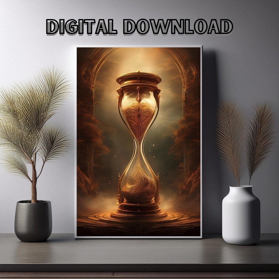 Printable Hourglass Painting | Hourglass Wall Art | Printable Poster | House Decor | Office ...