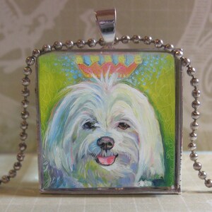 Maltese Glass Tile Pendant - FREE SHIPPING USA