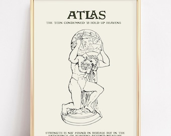 Atlas | Greek Mythology Printable Art | Inspirational Strength