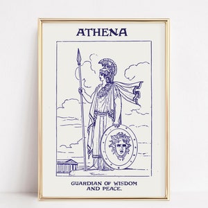 Athena | Guardian of Wisdom and Peace | Greek Mythology Printable Art | Digital Download | Goddess Wall Decor | Greek Gods Print
