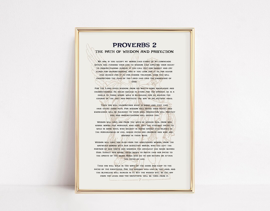 Proverbs 2 | Bible Print | the Path of Wisdom and Protection | Biblical ...
