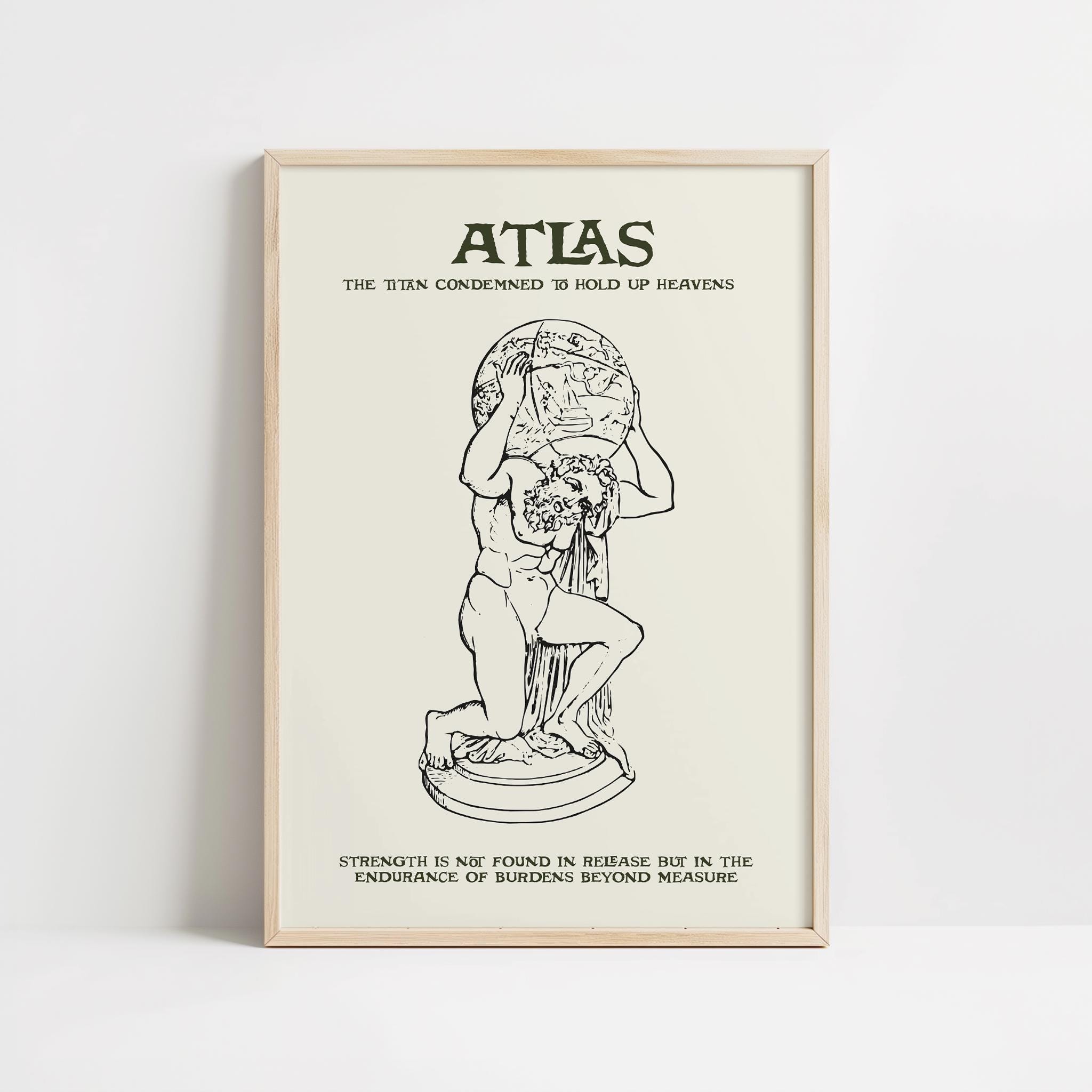 Atlas | Greek Mythology Printable Art | Inspirational Strength