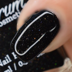 Black Holographic Glitter Nail Polish DARK MATTER