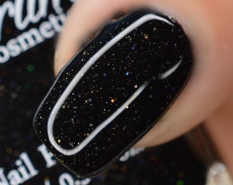 Black Holographic Glitter Nail Polish DARK MATTER